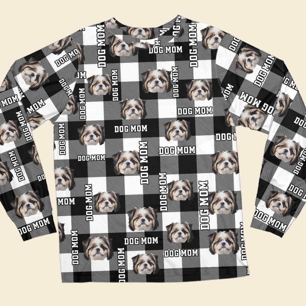Custom Photo Dog Mom Dog Dad With Buffalo Plaid Pattern Sleepwear N304 889784 - Image 2