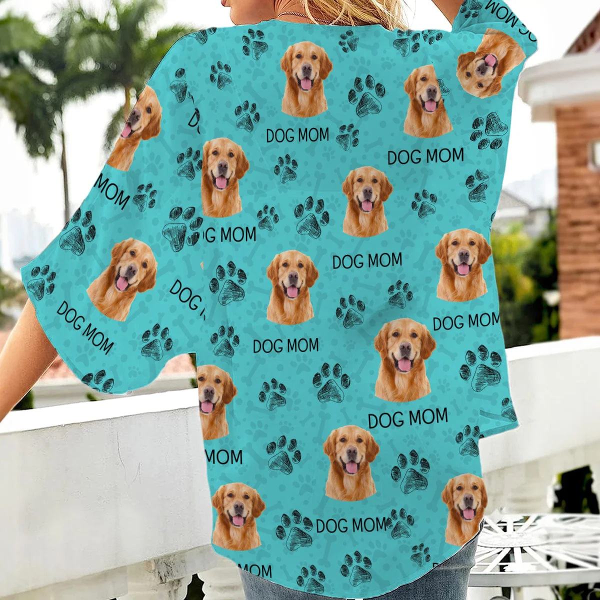 Custom Photo Dog Paw For Dog Lover Woman Kimono TA29 889396 - Image 3