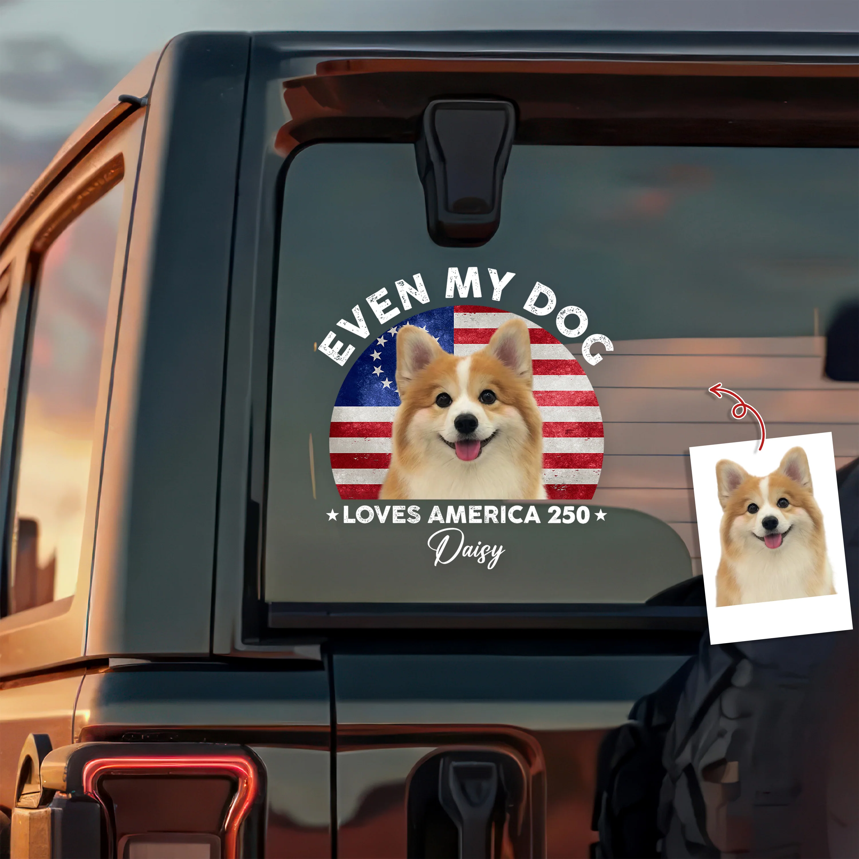 Custom Photo Even My Dogs Love US 250 Sticker HO82 900450 - Image 3