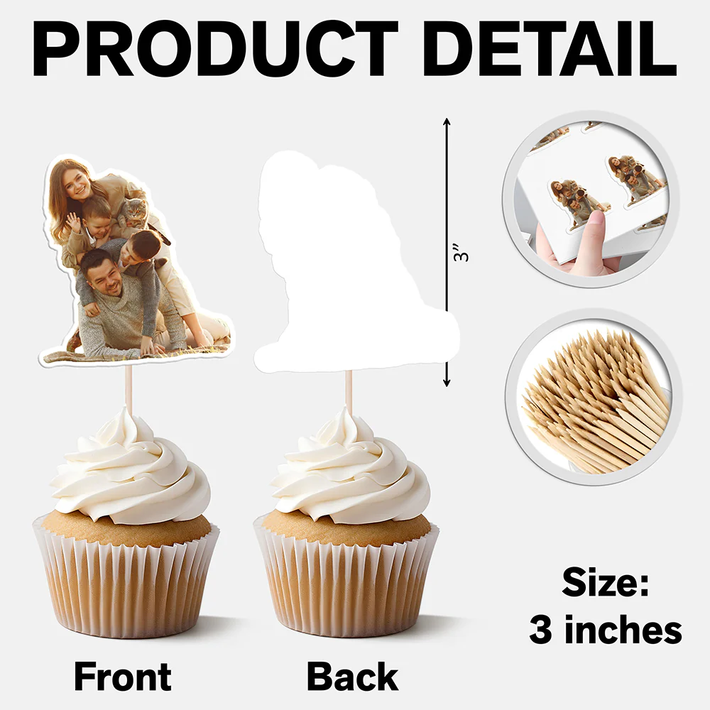 Custom Photo Family With Dog Cat Cupcake Toppers HO82 893640 - Image 6