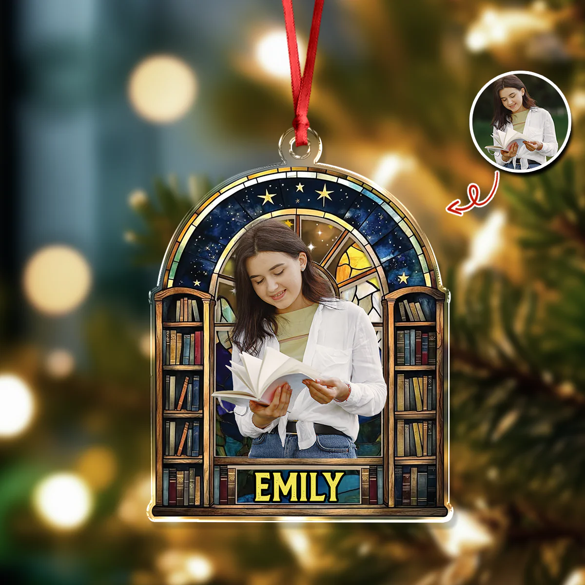 Custom Photo Fantasy Book Reader Acrylic Ornament For Book Lovers HO82 894672 - Image 2
