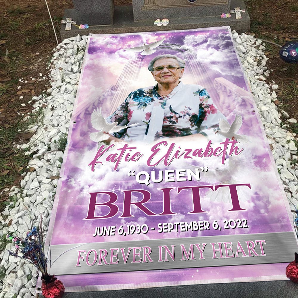 Custom Photo Forever In My Heart Home Going Memorial Grave Blanket TA29 890280