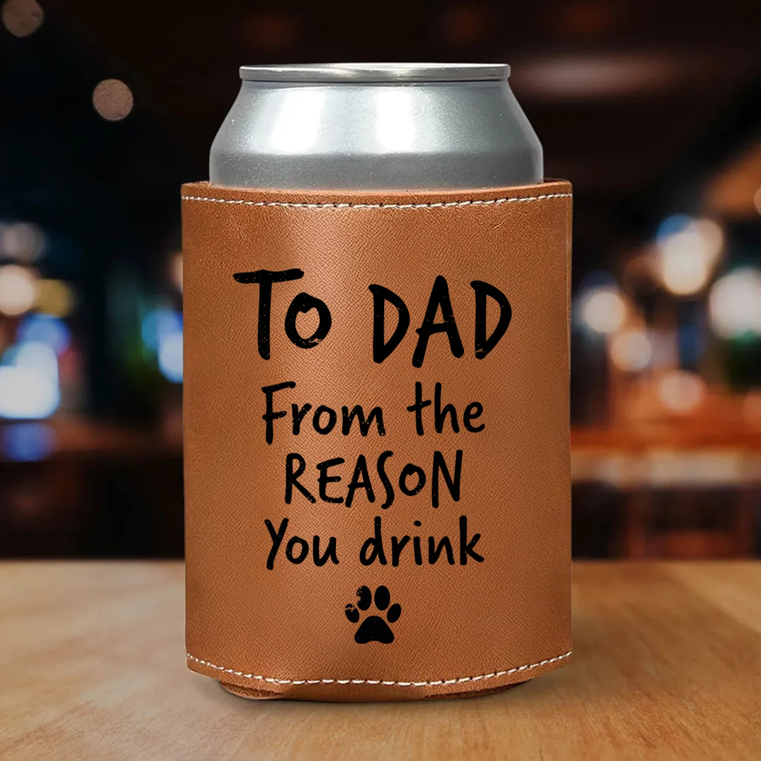 Custom Photo From The Reasons You Drink We Woof You Dog Leather Can Cooler Holder Gift For Dog Lovers HO82 894100 - Image 2