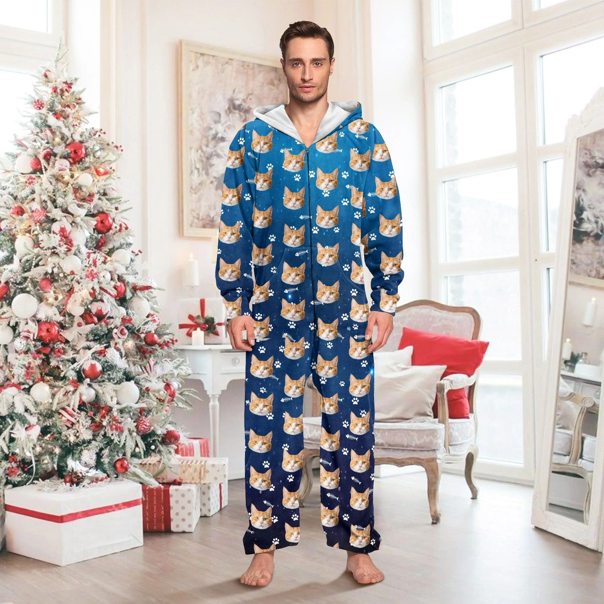 Custom Photo Galaxy Onesie Pajamas For Cat Lovers HO82 893232 - Image 2