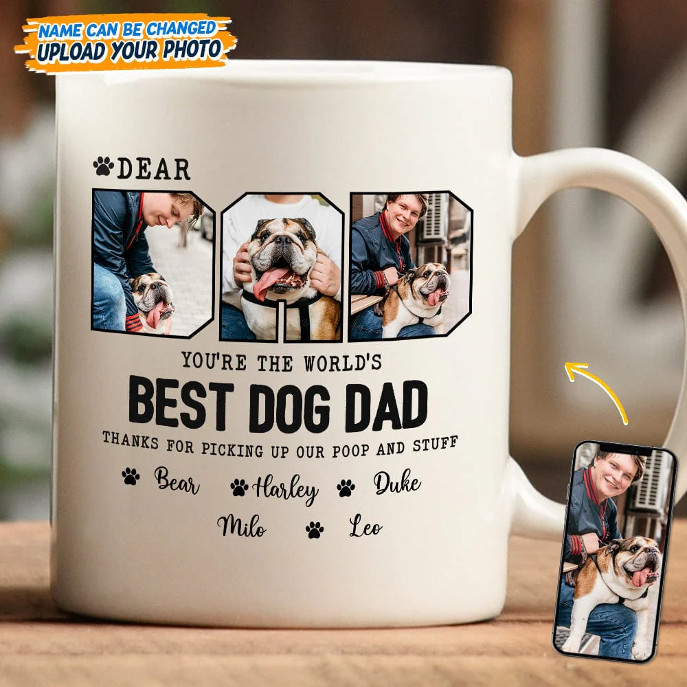 Custom Photo Happy Father's Day Best Dog Dad Mug TA29 889254 - Image 2