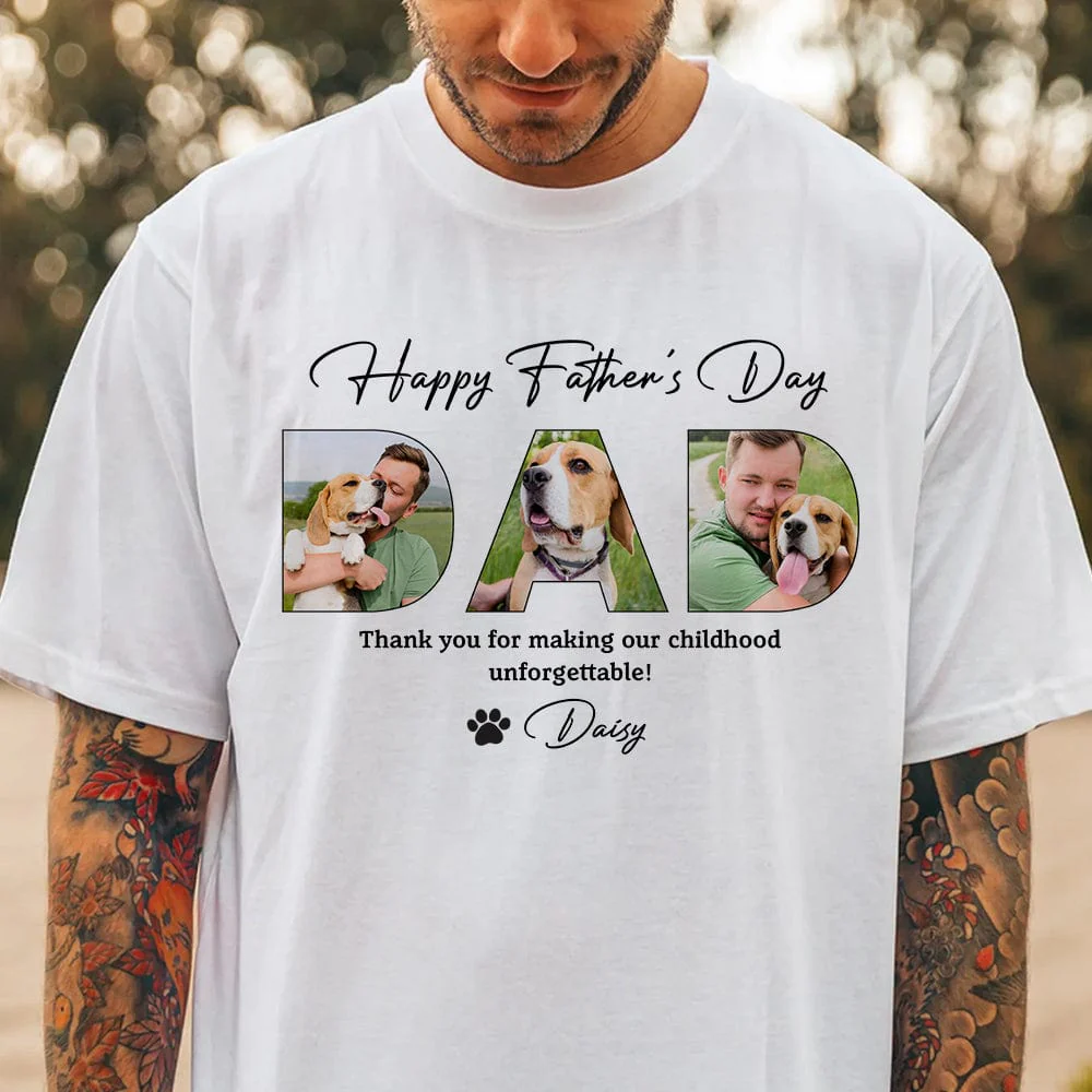 Custom Photo Happy Father's Day, Dog Dad Family Shirt DA199 890178