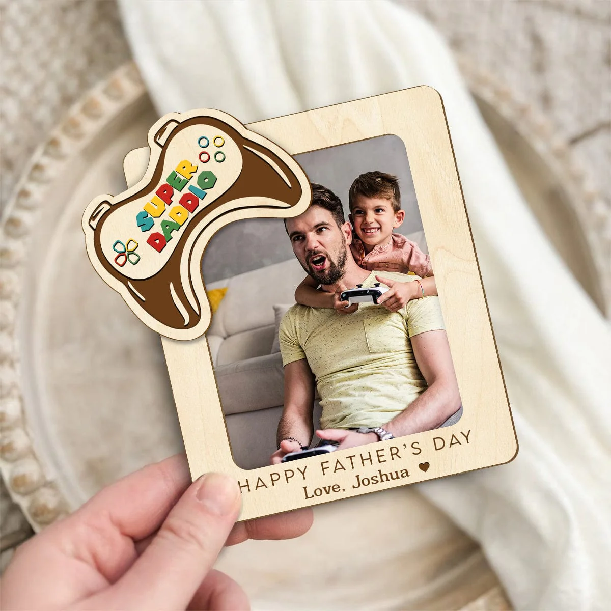 Custom Photo Happy Father's Day Gaming Dad Car Visor Clip HO82 890602 - Image 3