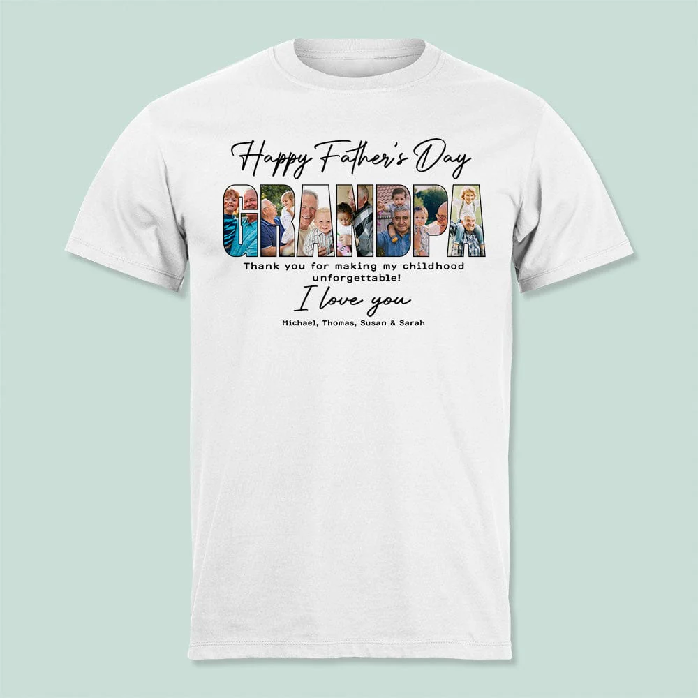 Custom Photo Happy Father's Day Grandpa Bright Shirt N304 889042