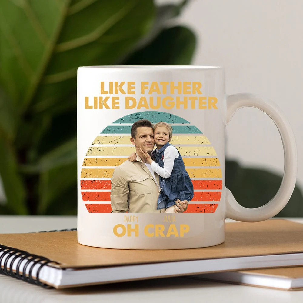 Custom Photo Happy Father's Day Like Father Like Daughter Family Mug T286 890424 - Image 2