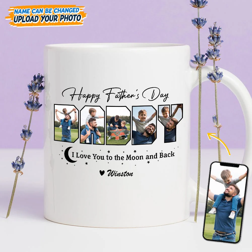 Custom Photo Happy Father's Day We Love You To The Moon And Back Mug TA29 889252 - Image 2