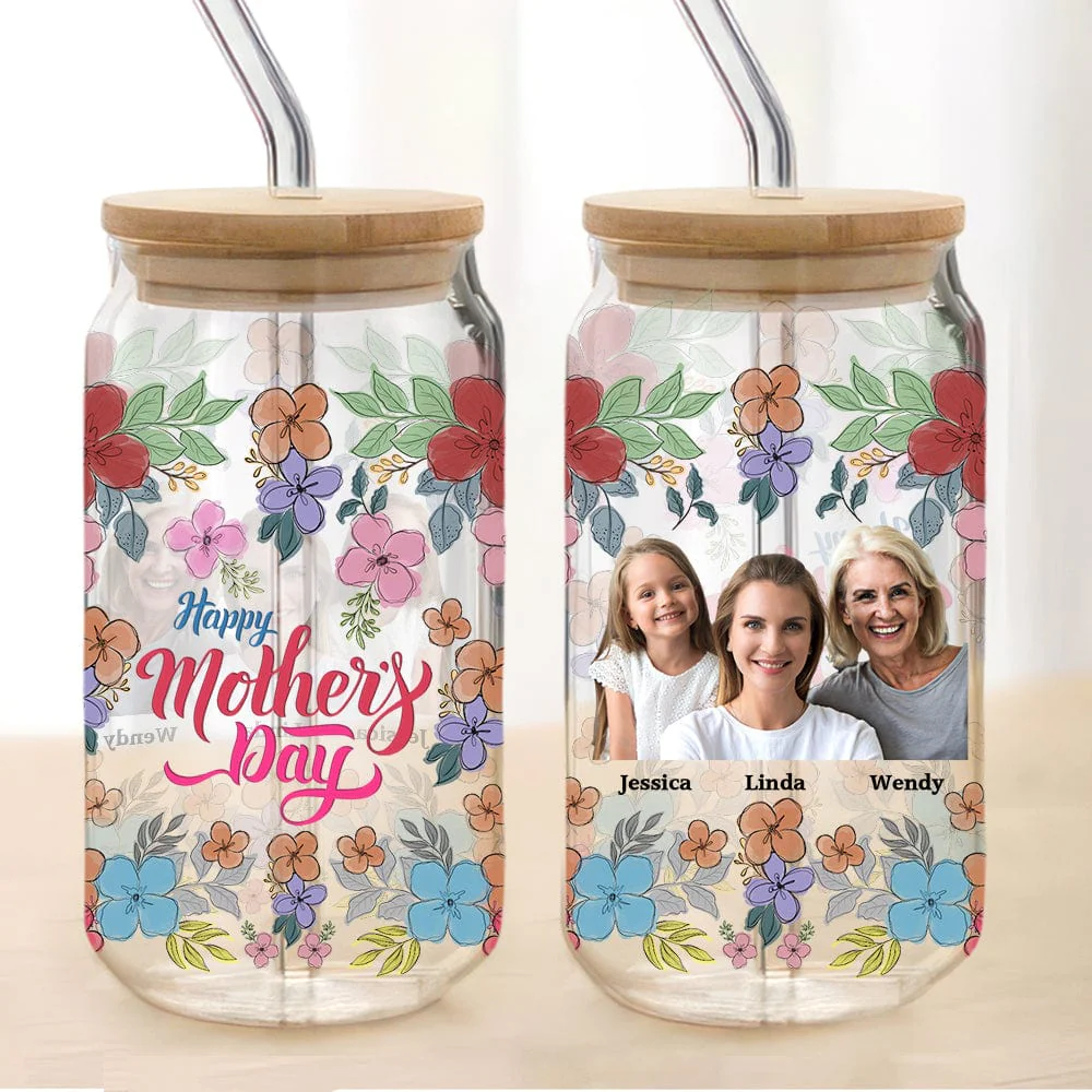 Custom Photo Happy Mother's Day Family Daily Reminders Glass Can With Lid TA29 890418