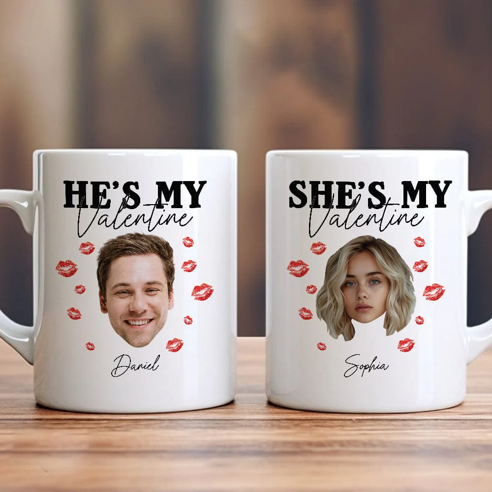 Custom Photo He/She's My Valentine Couple Mug HO82 893362 - Image 3