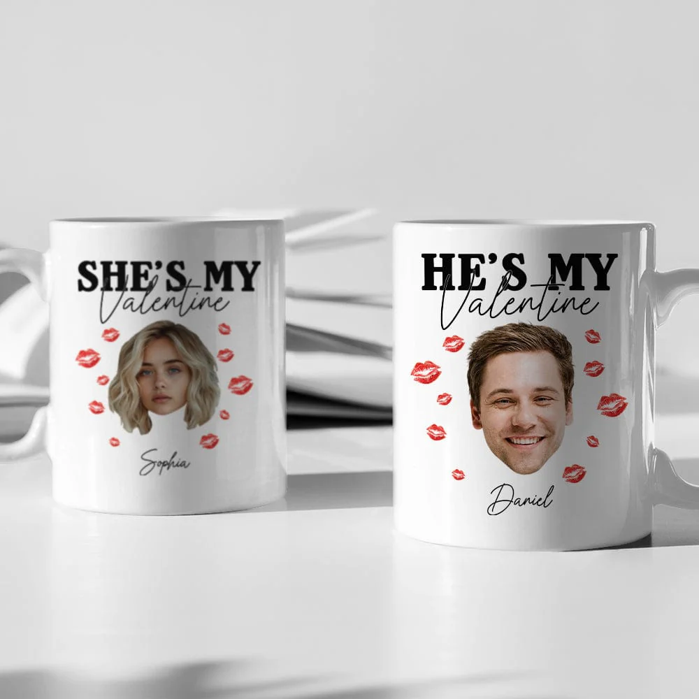 Custom Photo He/She's My Valentine Couple Mug HO82 893362 - Image 4