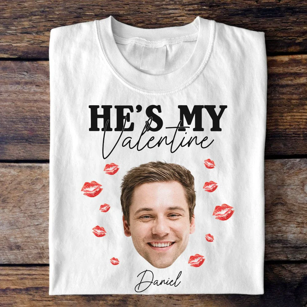Custom Photo He/She's My Valentine Couple Shirt HO82 893358 - Image 3