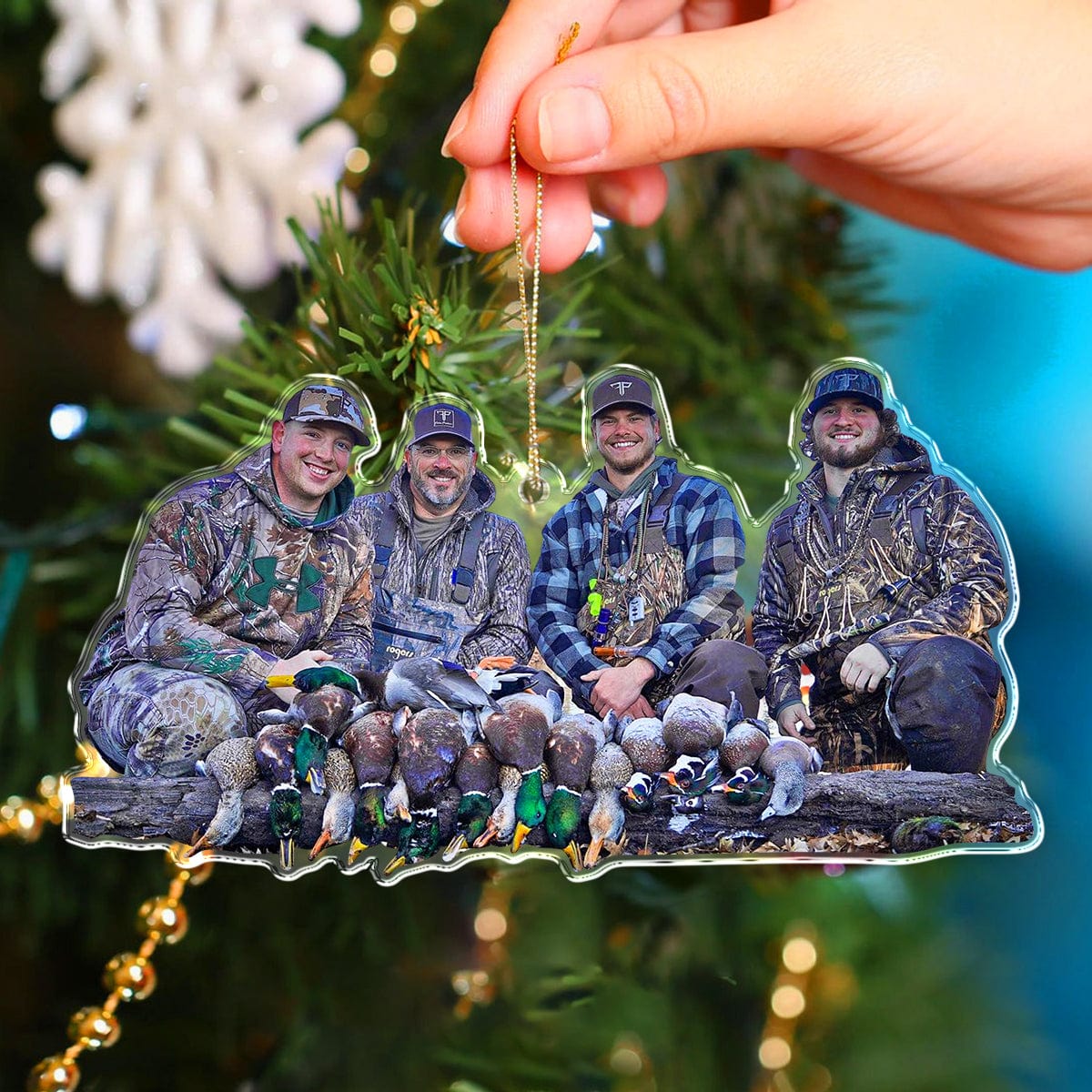 Custom Photo Hunting Duck Christmas Tree Decor Acrylic Ornament HO82 891314 - Image 2