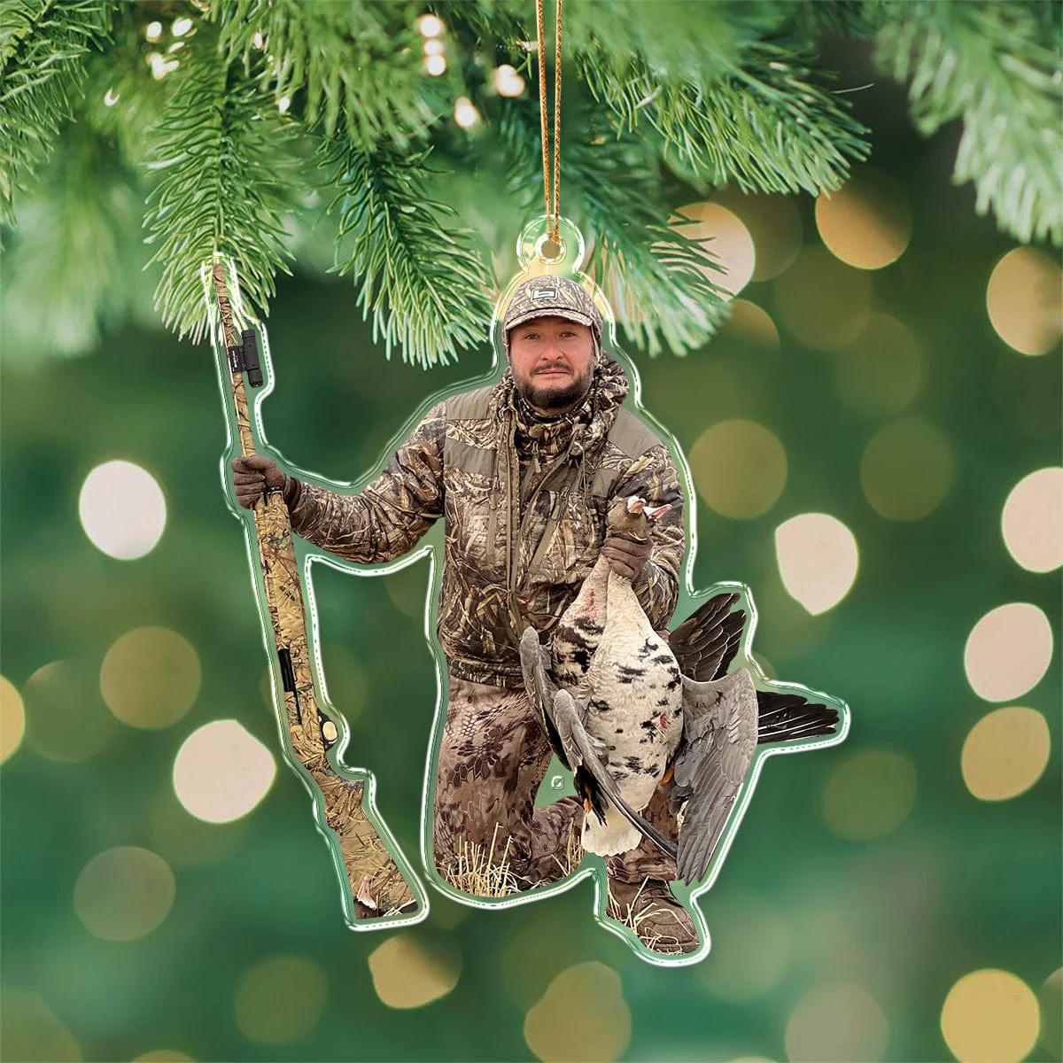 Custom Photo Hunting Duck Christmas Tree Decor Acrylic Ornament HO82 891314 - Image 3