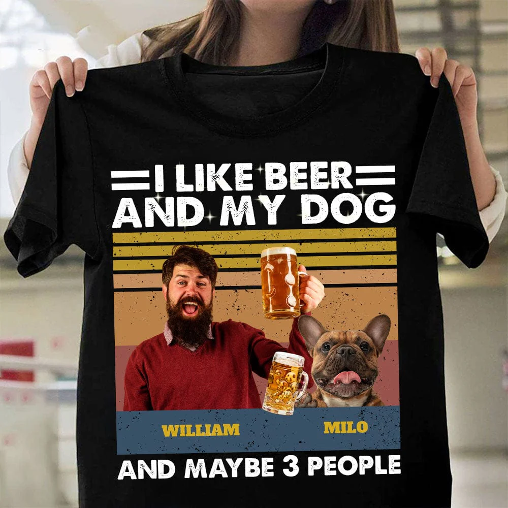 Custom Photo I Like Beer And My Dog With Retro Style Shirt TA29 890200 - Image 2