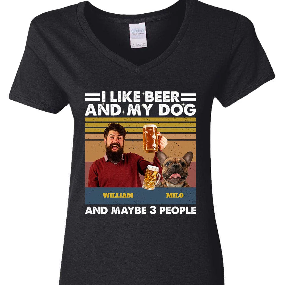 Custom Photo I Like Beer And My Dog With Retro Style Shirt TA29 890200 - Image 3