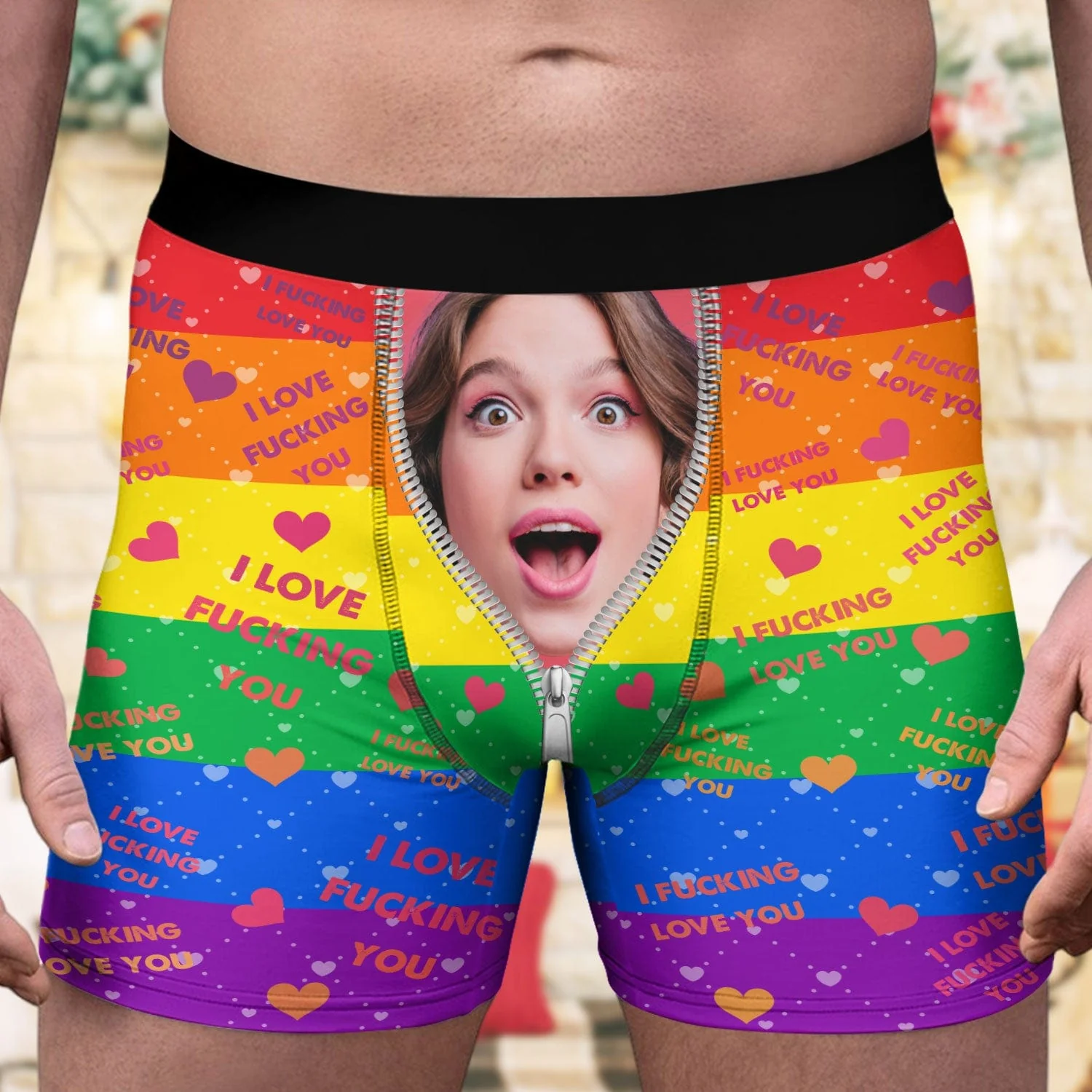 Custom Photo I Love You I Love...You Men's Boxer Briefs DA199 890036 - Image 2