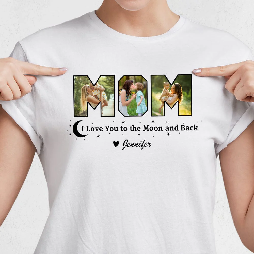 Custom Photo I Love You To The Moon And Back Bright Shirt TA29 889052 - Image 3