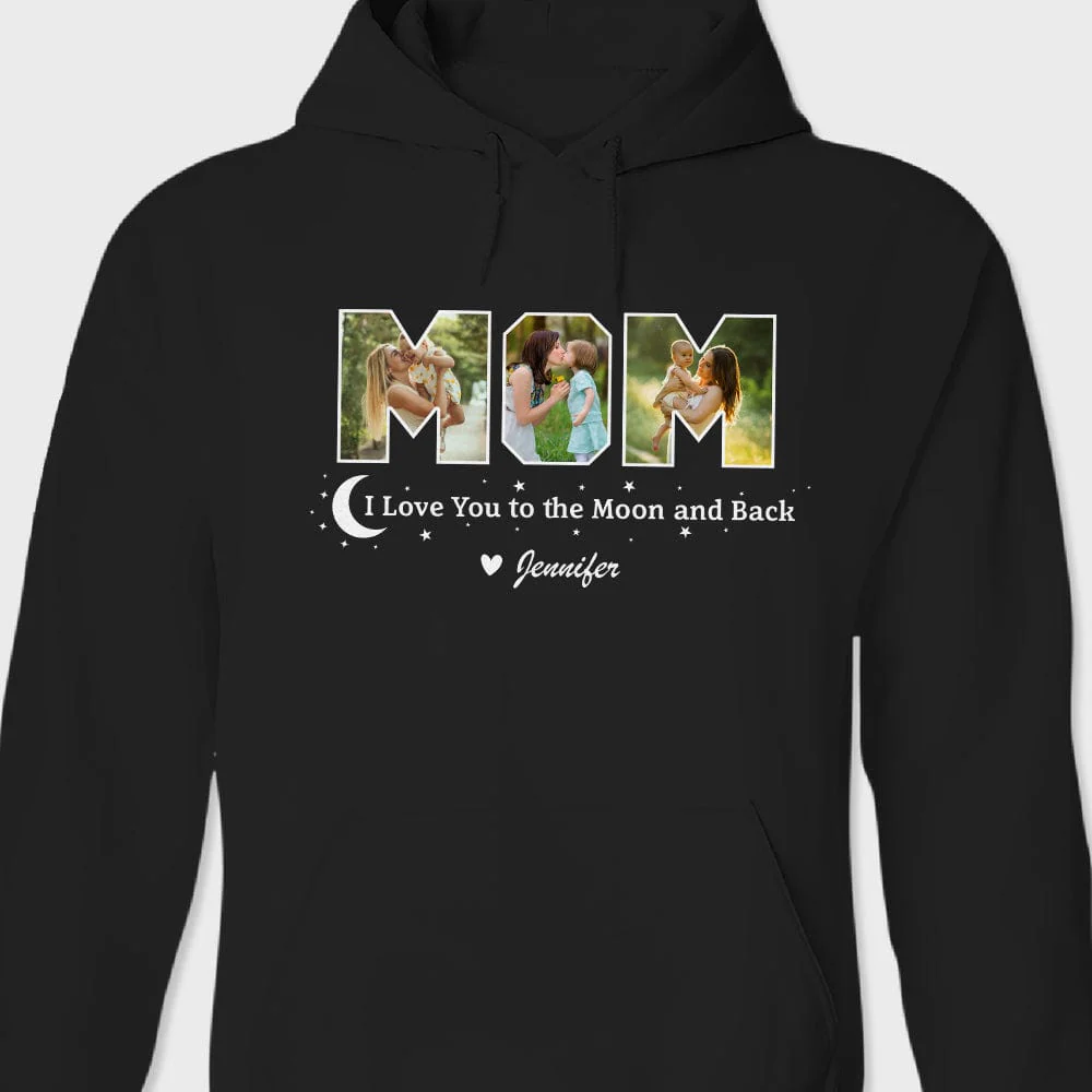 Custom Photo I Love You To The Moon And Back Dark Shirt TA29 889022 - Image 2
