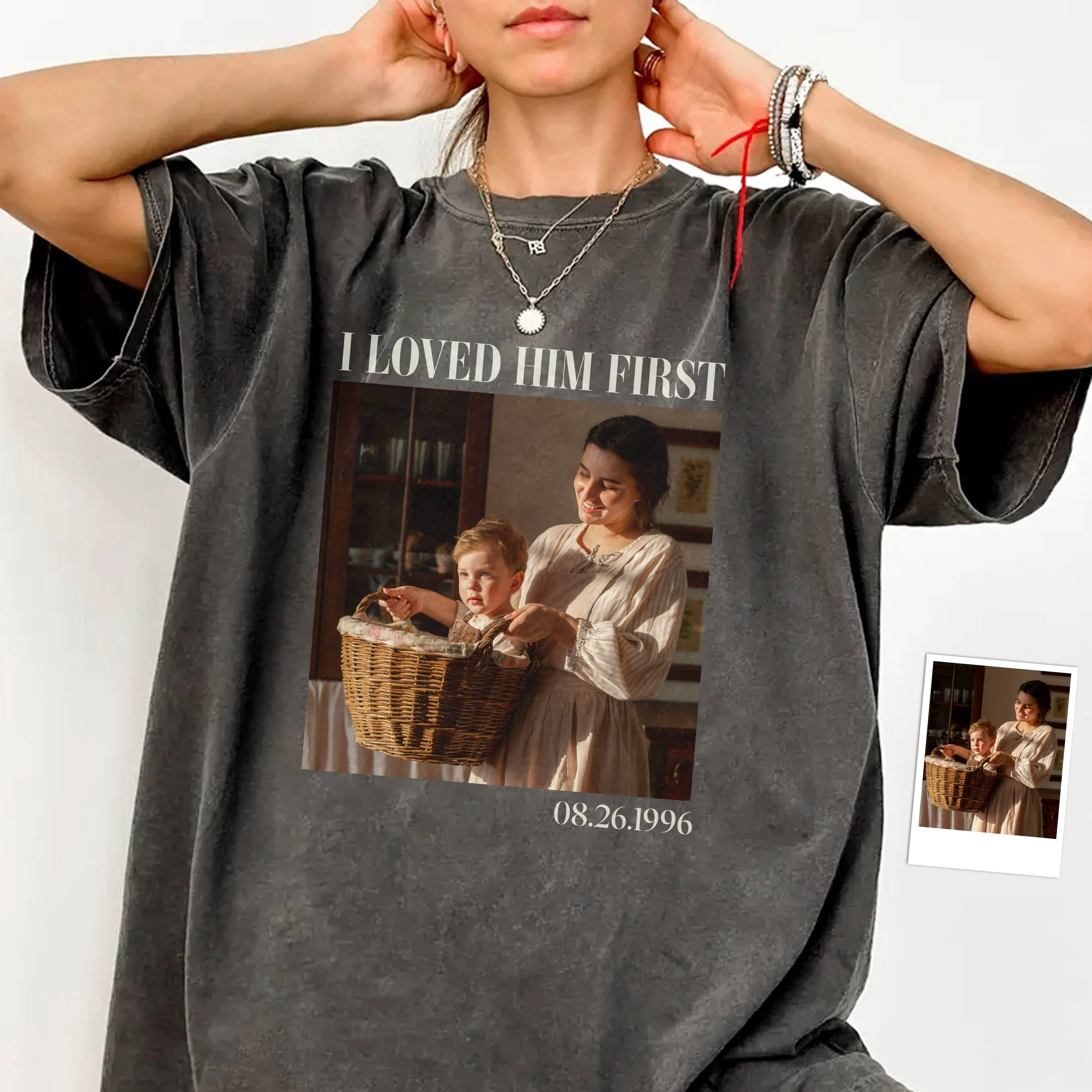 Custom Photo I Loved Her/Him First Family Comfort Shirt, Gift For Dad Mom HO82 894914 - Image 2