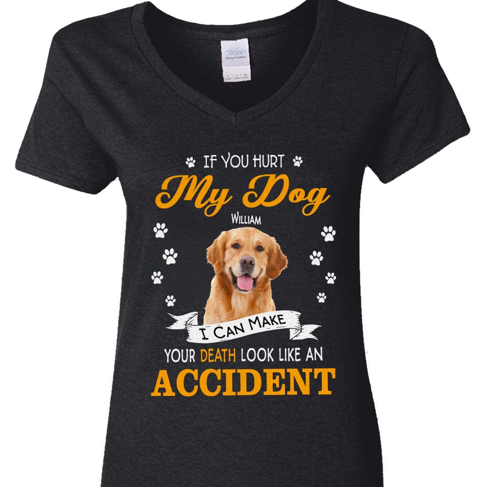 Custom Photo If You Hurt My Dog Dark Shirt TA29 889474 - Image 2
