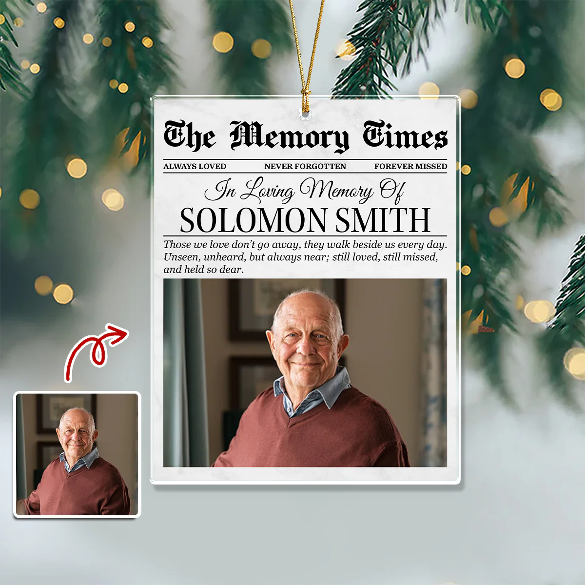 Custom Photo In Loving Memory Memorial Acrylic Ornament Christmas Gift HO82 894738 - Image 5