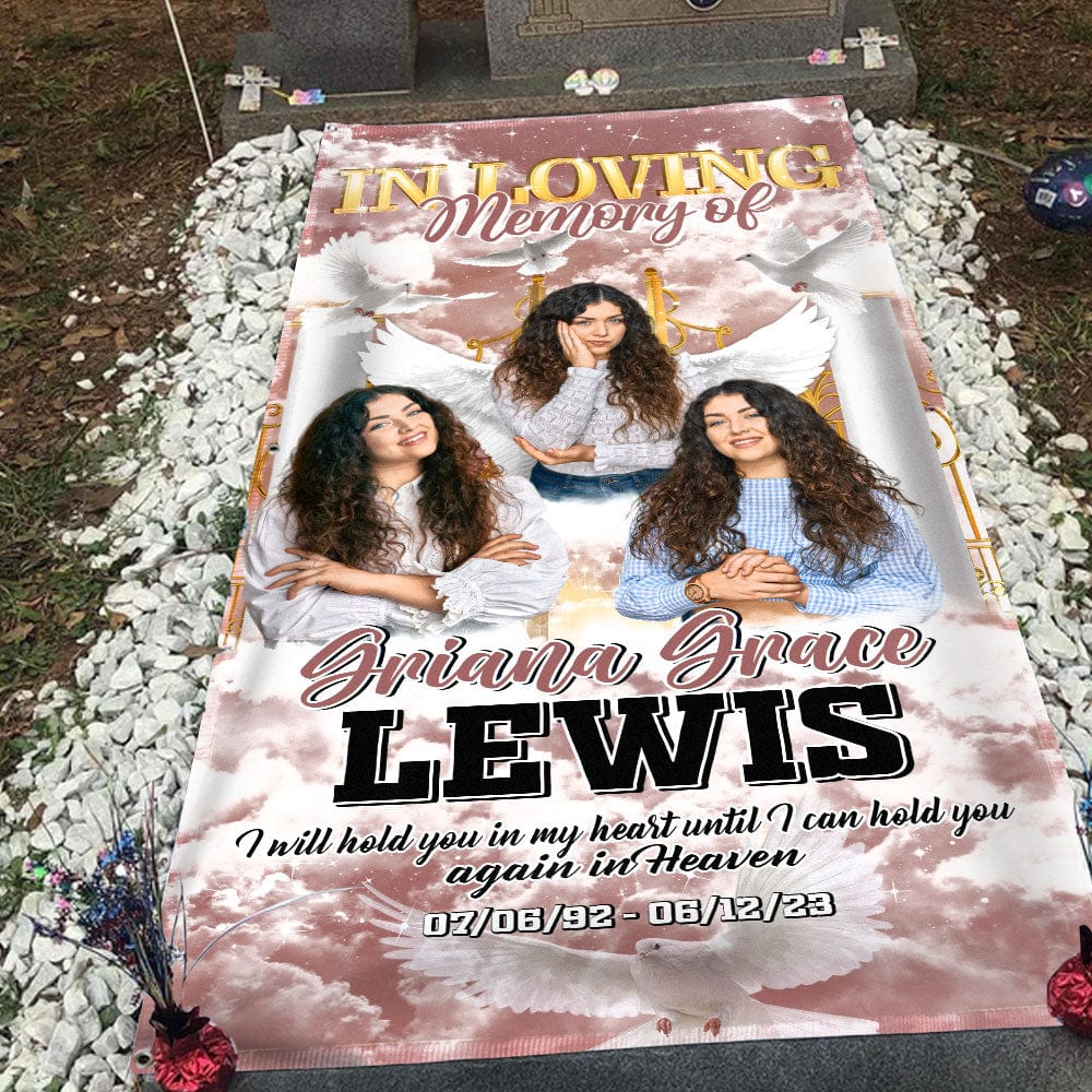 Custom Photo In Loving Memory Of Memorial Grave Blanket N369 890232