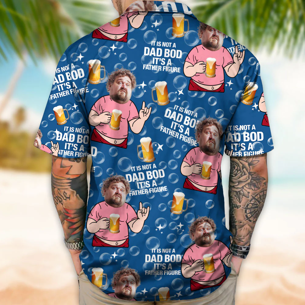 Custom Photo It Is Not A Dad Bob It's A Father Figure Familly Hawaii Shirt HO82 893750 - Image 5