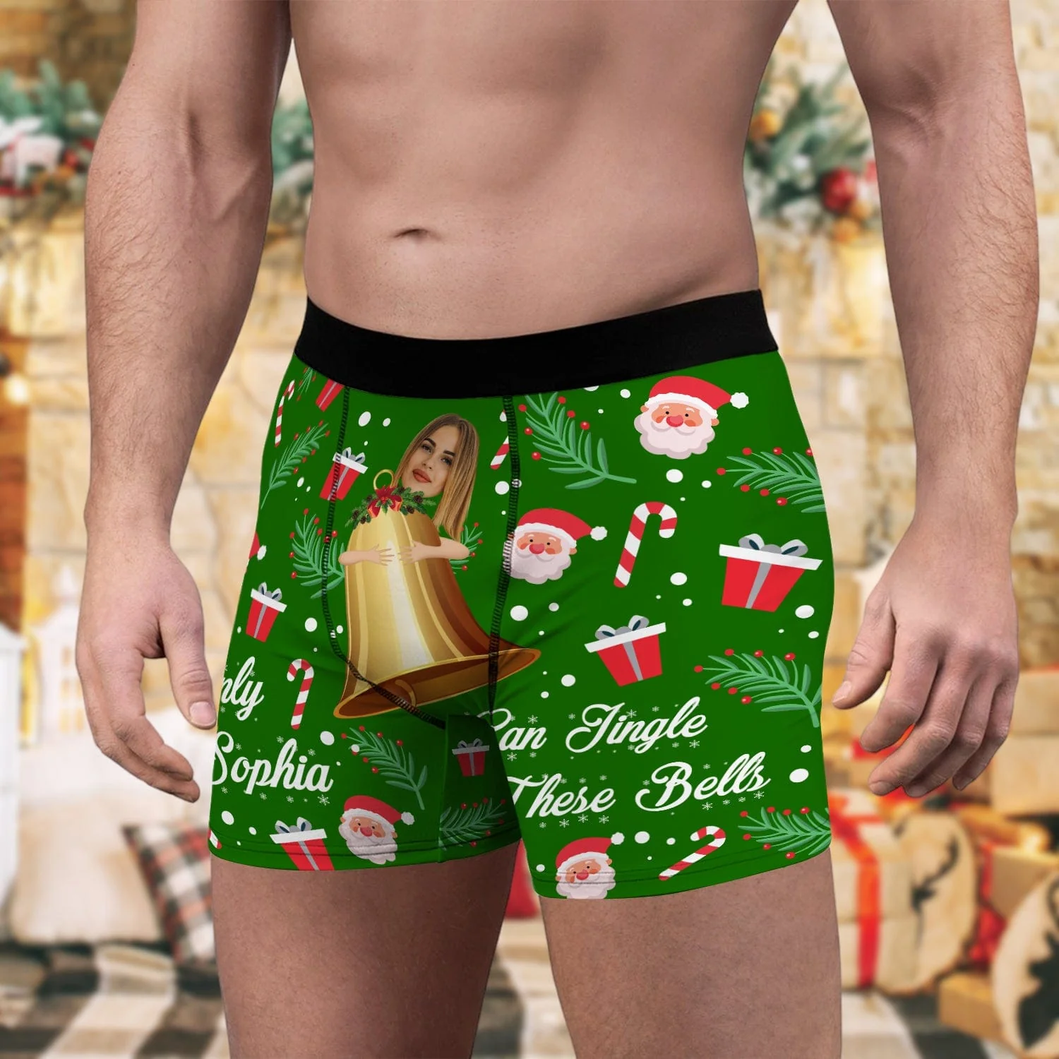Custom Photo Jingle My Bells Christmas Boxer Briefs N304 889736 - Image 4