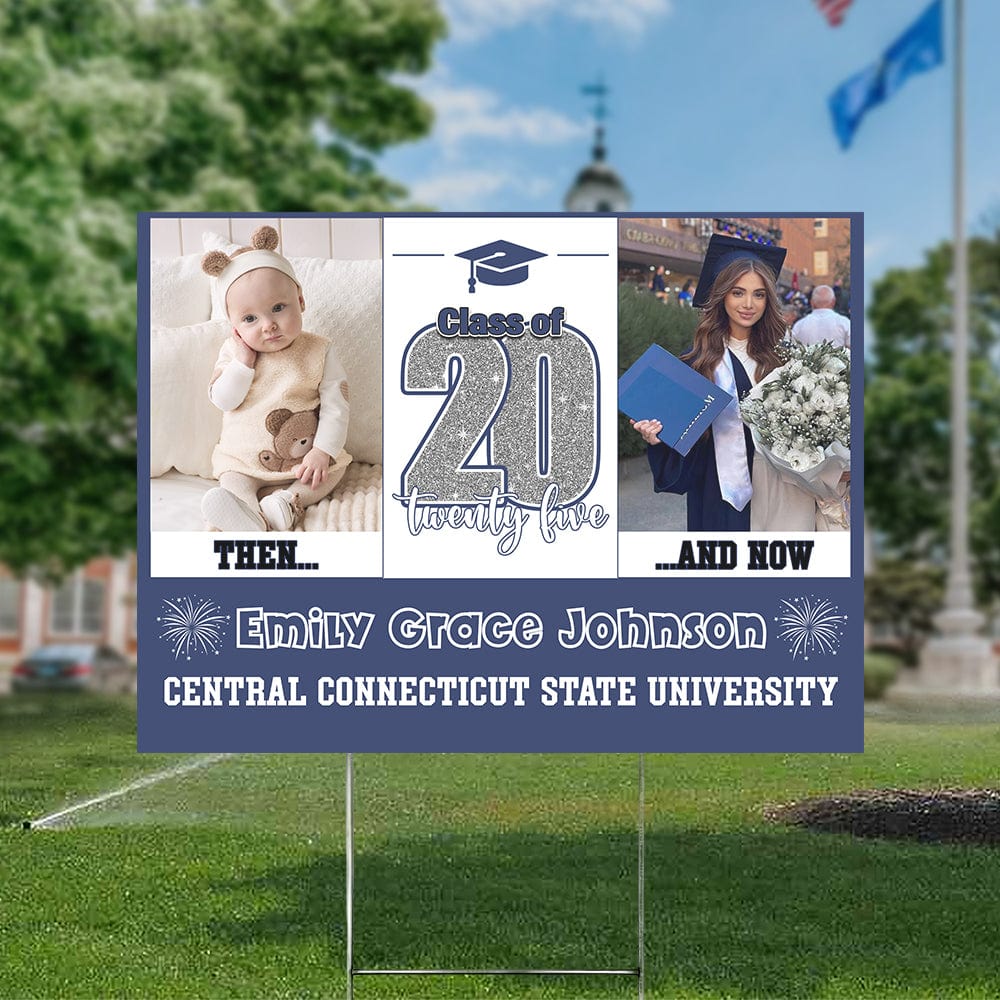 Custom Photo Let's Make Memories All Grown Up Class Of 2025 Graduation Yard Sign HO82 893466 - Image 5