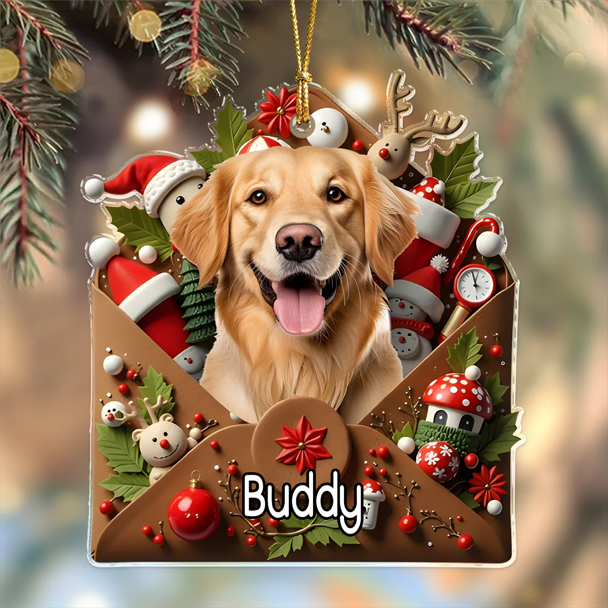 Custom Photo Letter To You 3D Effect Dog Acrylic Ornament HO82 900556 - Image 4