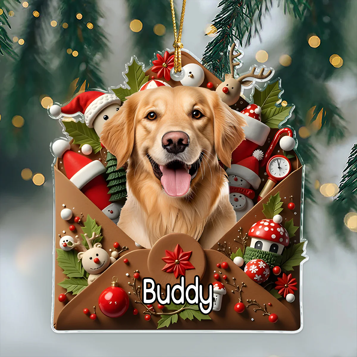 Custom Photo Letter To You 3D Effect Dog Acrylic Ornament HO82 900556 - Image 5