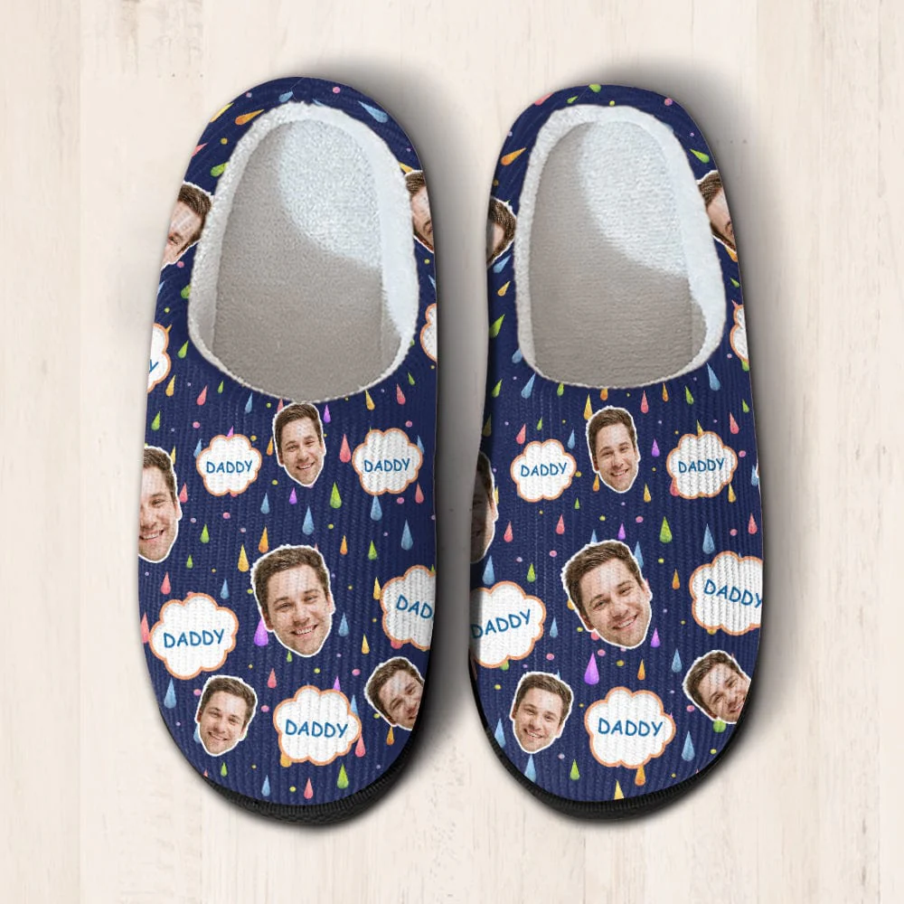 Custom Photo Love You Daddy Christmas Gift Slippers HO82 893020