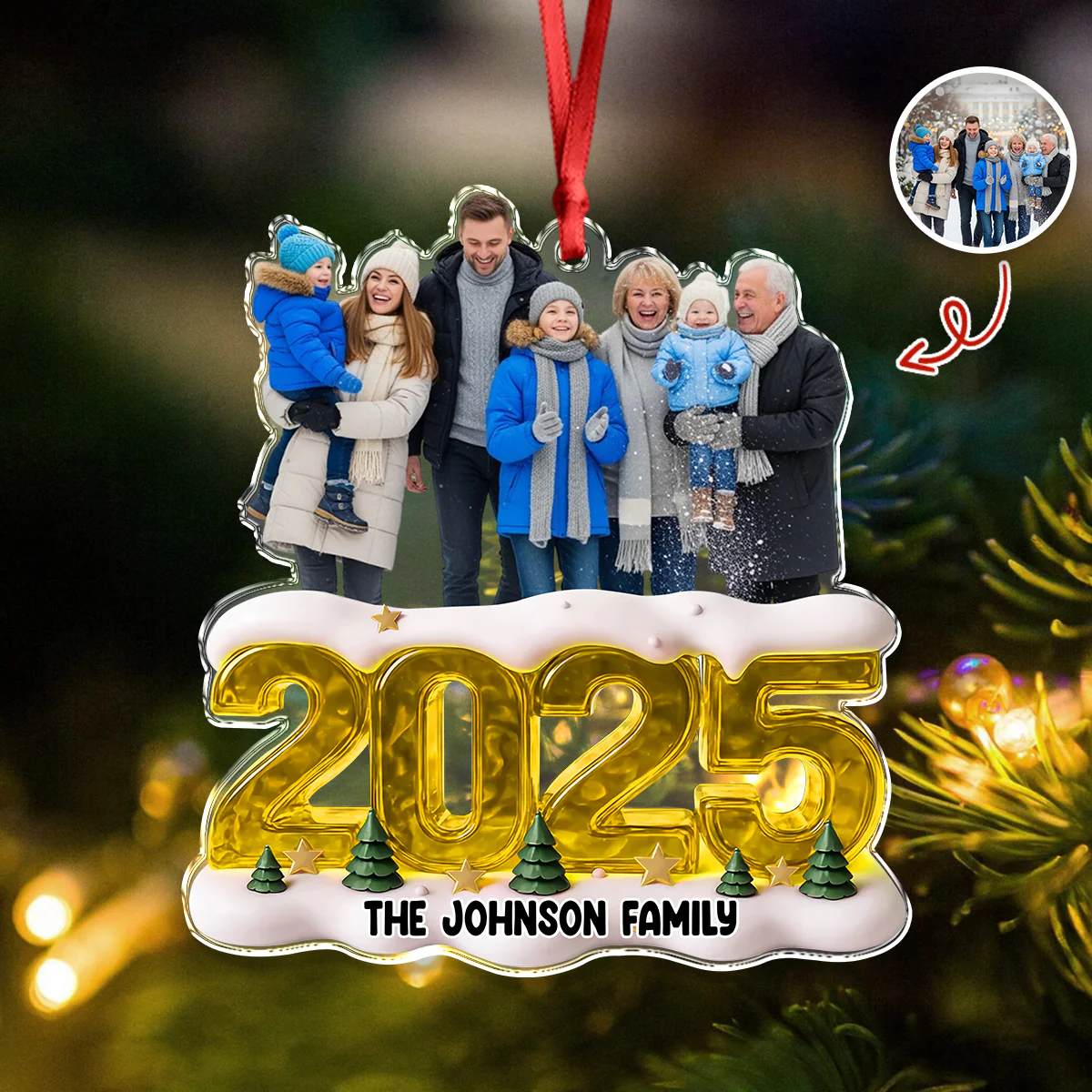 Custom Photo Memorable Year Family Acrylic Ornament Gift For Mom, Dad, Brother, Sister, Kids HO82 900120 - Image 3