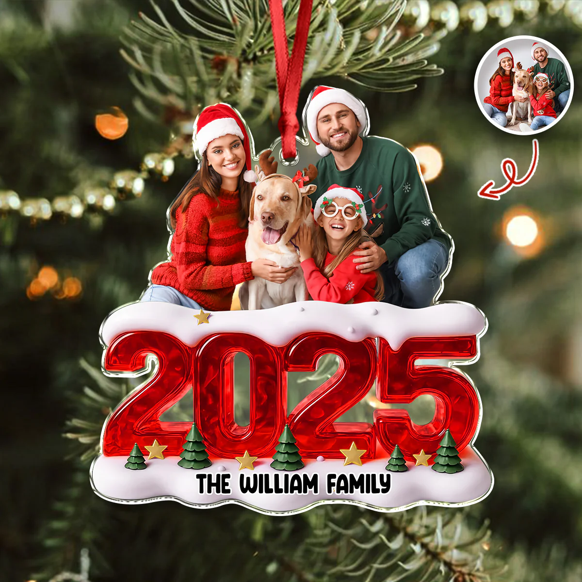 Custom Photo Memorable Year Family Acrylic Ornament Gift For Mom, Dad, Brother, Sister, Kids HO82 900120 - Image 4