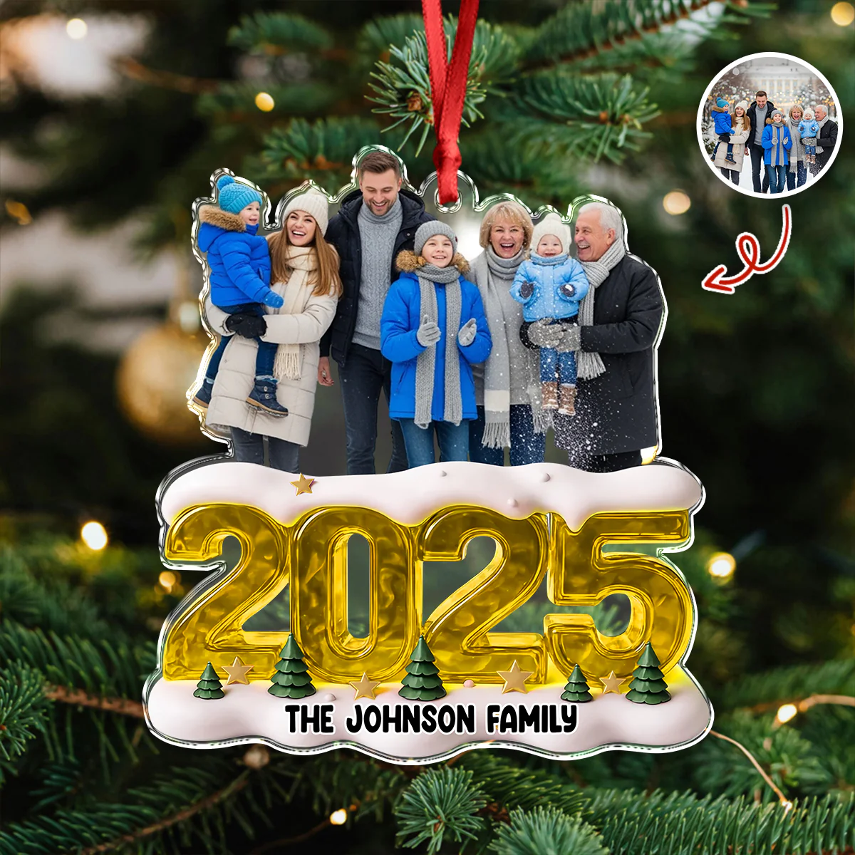 Custom Photo Memorable Year Family Acrylic Ornament Gift For Mom, Dad, Brother, Sister, Kids HO82 900120 - Image 5