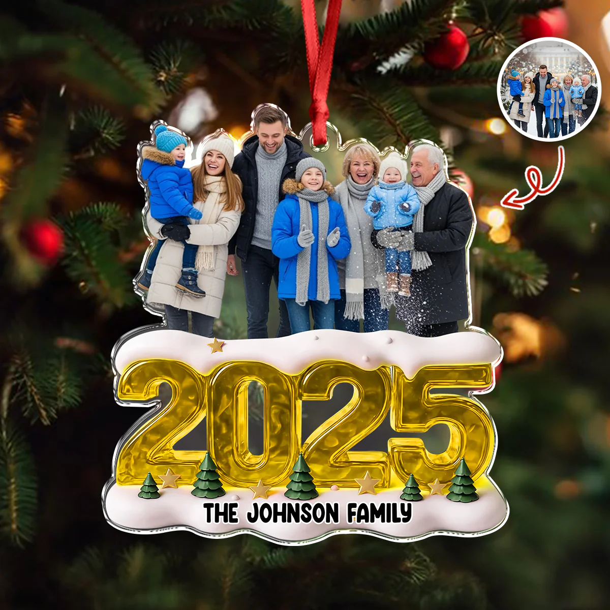 Custom Photo Memorable Year Family Acrylic Ornament Gift For Mom, Dad, Brother, Sister, Kids HO82 900120 - Image 8