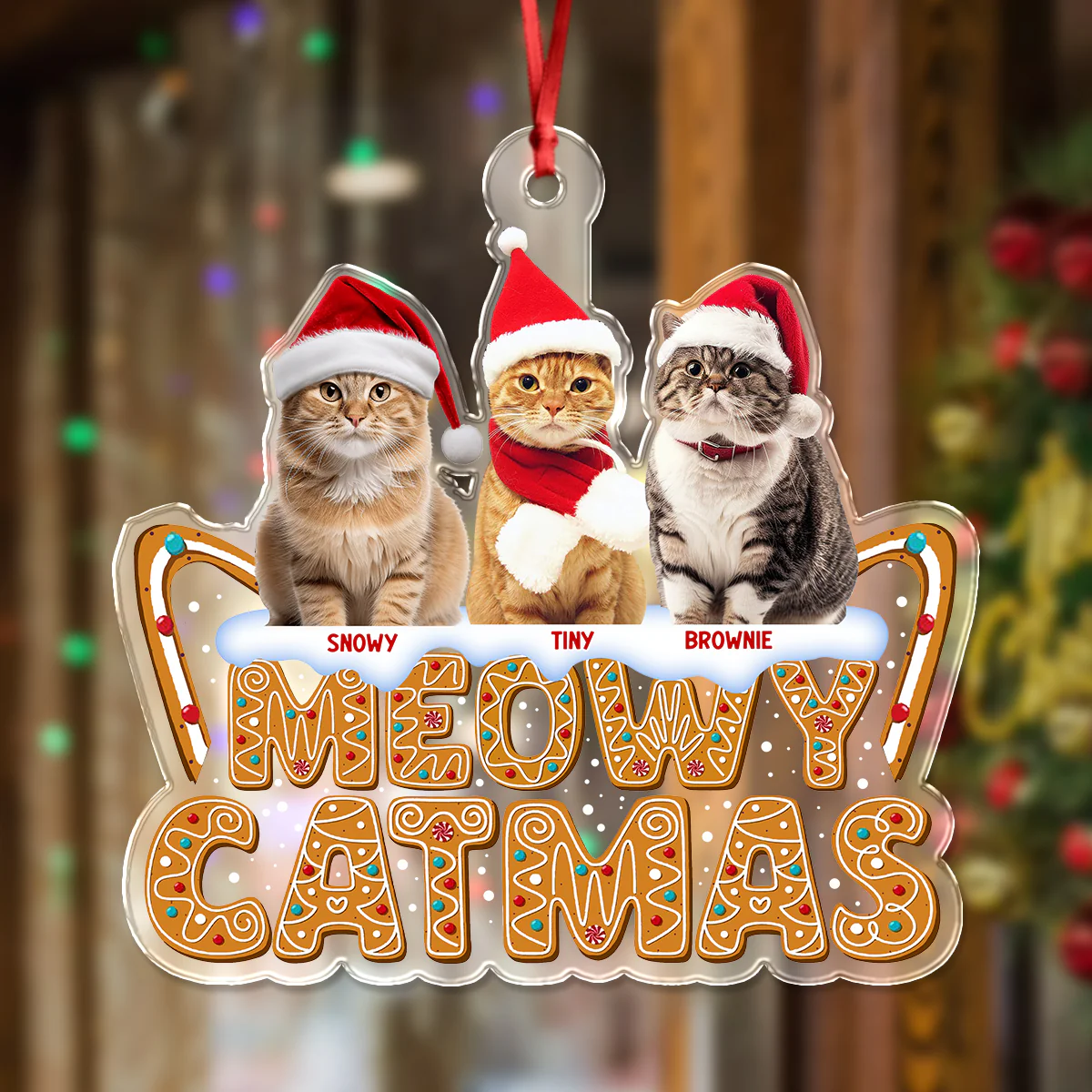 Custom Photo Meowy Catmas Acrylic Ornament HO82 900702 - Image 6