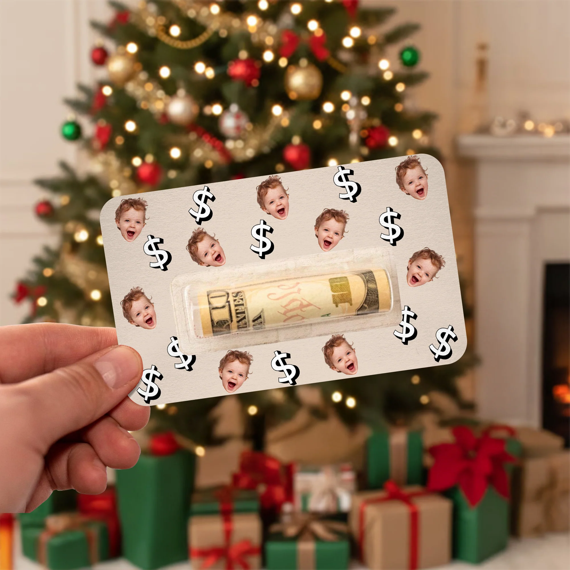 Custom Photo Merry Christmas Money Holder Card HO82 900546 - Image 5