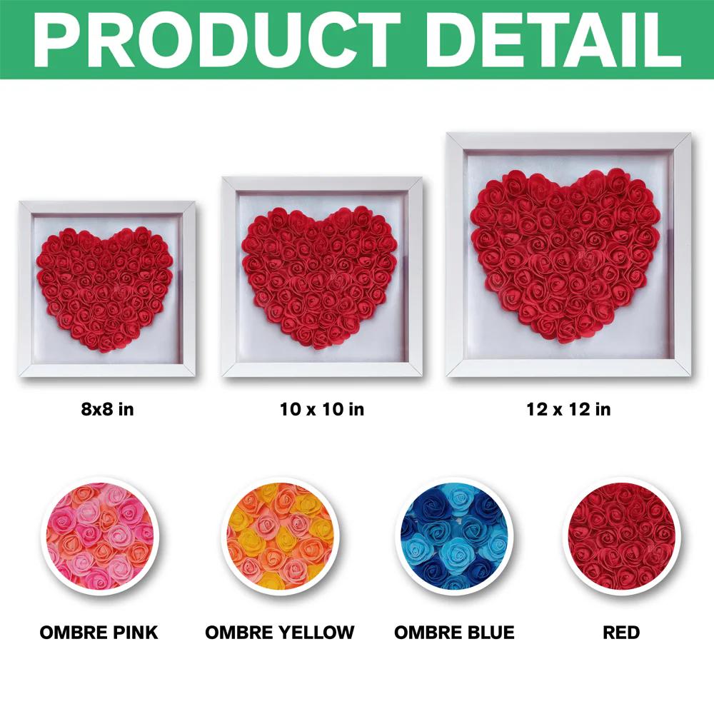 Custom Photo Mom We Love You Heart Flower Shadow Box HO82 893614 - Image 7