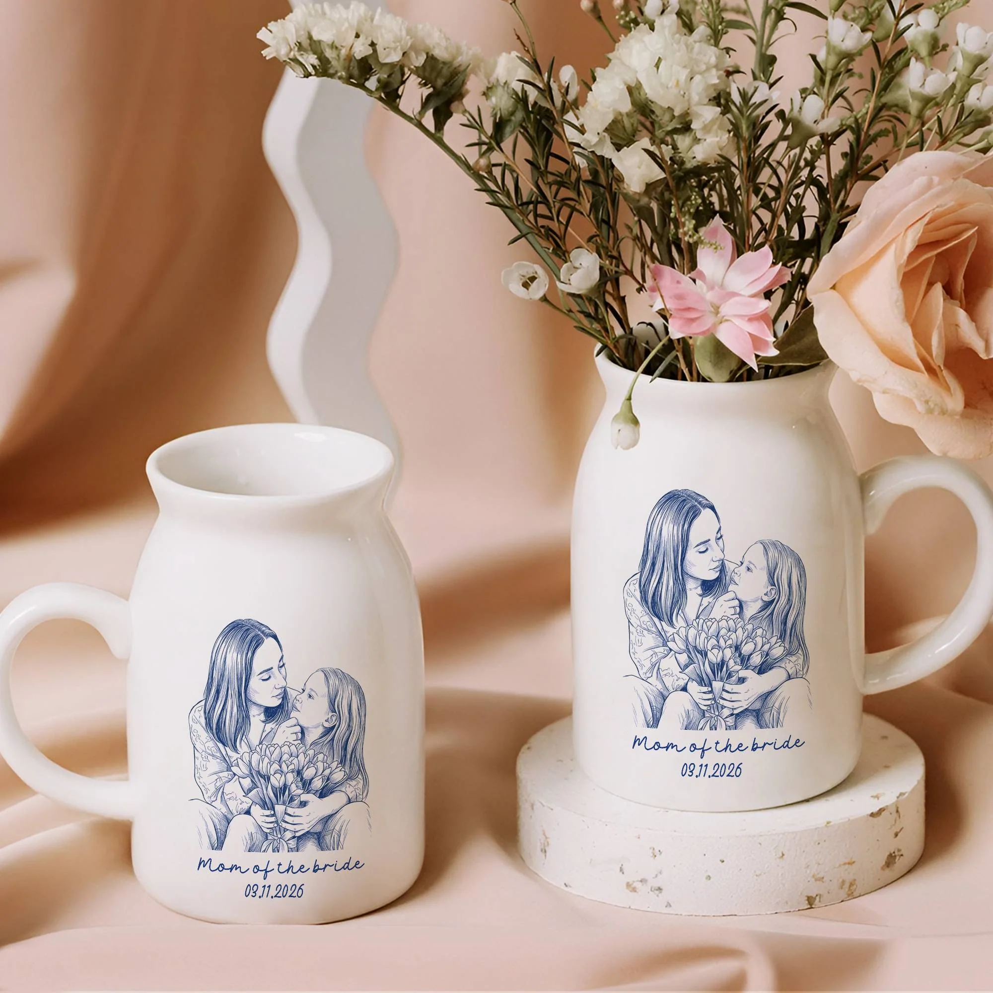 Custom Photo Mother of The Groom, Mother of the Bride Flower Vase - Gift For Mother's Day HO82 901832 - Image 6