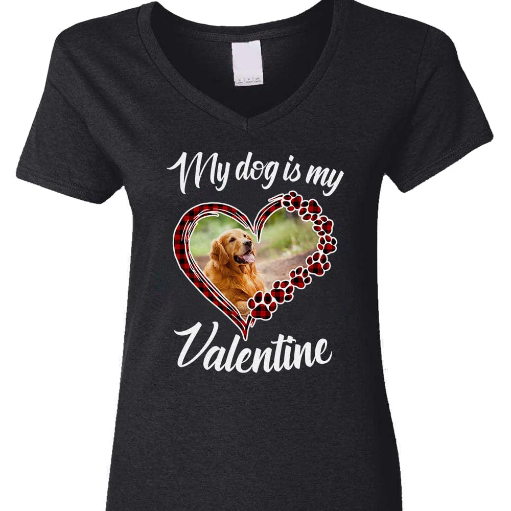 Custom Photo My Dog Is My Valentine Dog Shirt TA29 889970 - Image 4