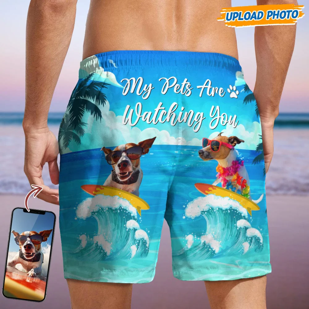 Custom Photo My Dog Is Watching You Beach Short N304 889244 - Image 2