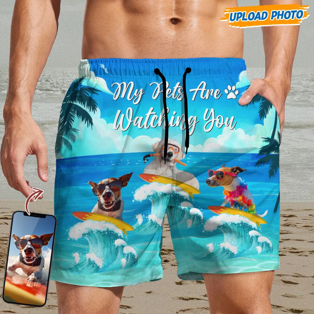 Custom Photo My Dog Is Watching You Beach Short N304 889244 - Image 3