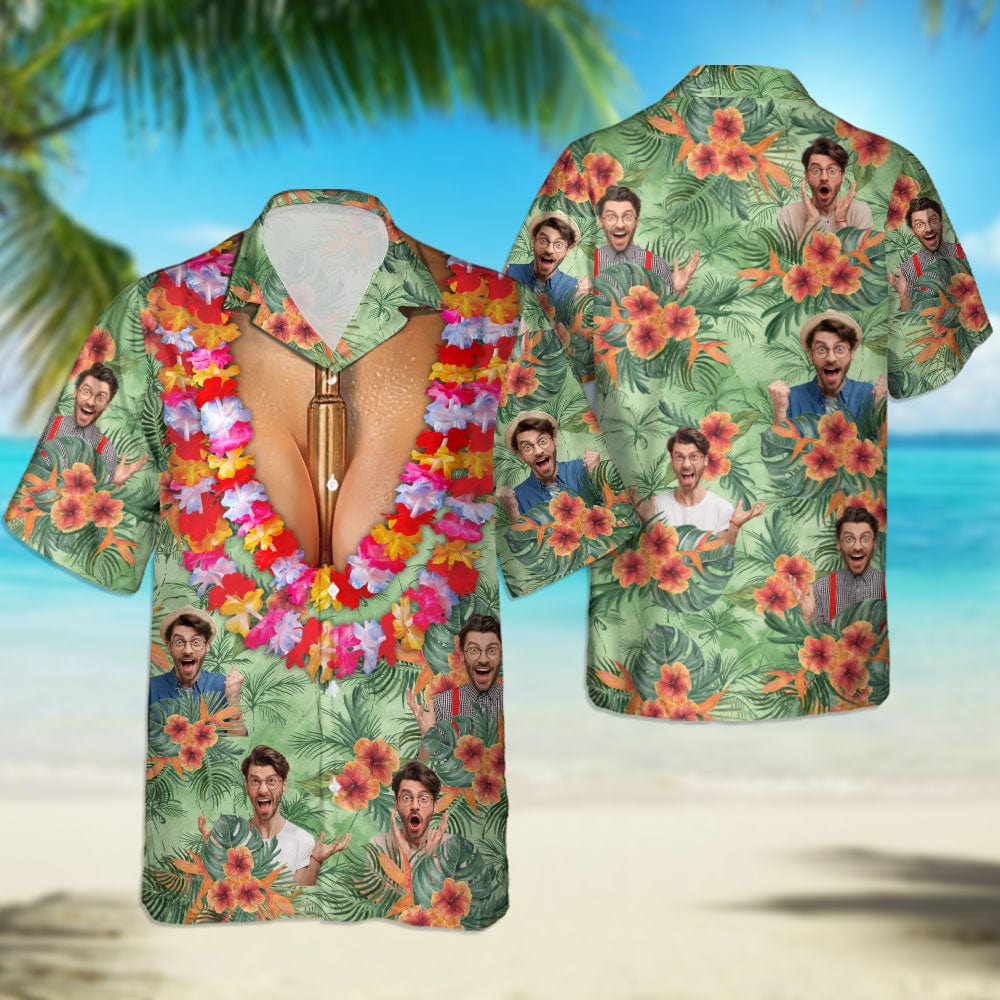 Custom Photo Nice Rack With Floral Pattern Woman's Hawaii Shirt HO82 890872 - Image 3