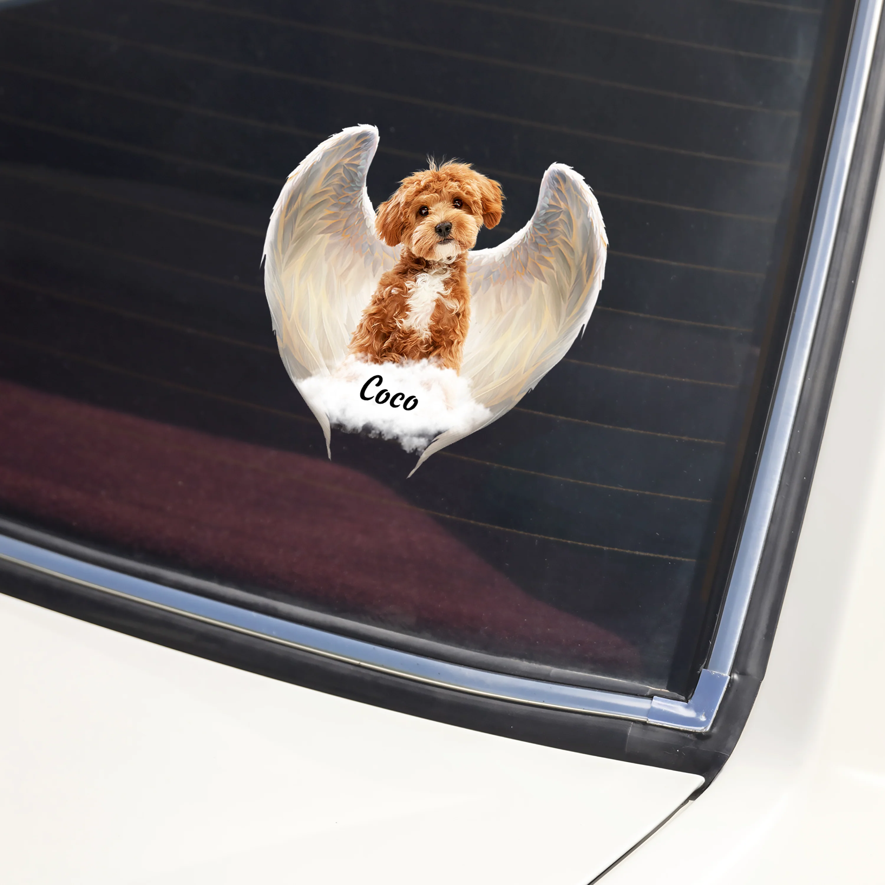 Custom Photo Pet Within Angel Wings Memorial Car Sticker HO82 900984 - Image 2