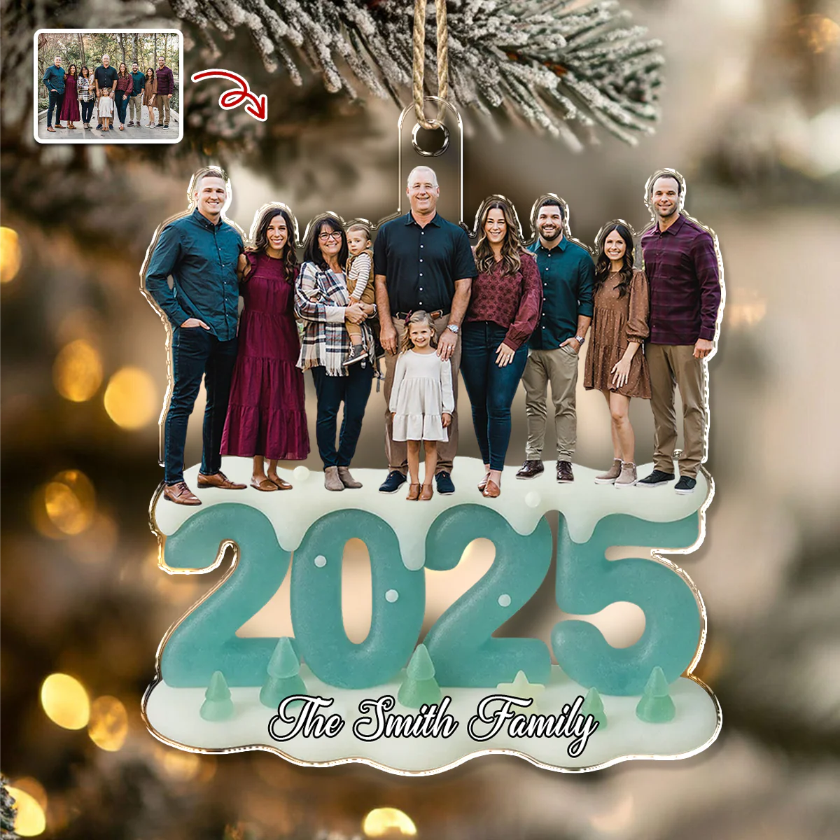 Custom Photo See Through You Family Acrylic Ornament Gift For Mom, Dad, Brother, Sister, Kids HO82 900208 - Image 2