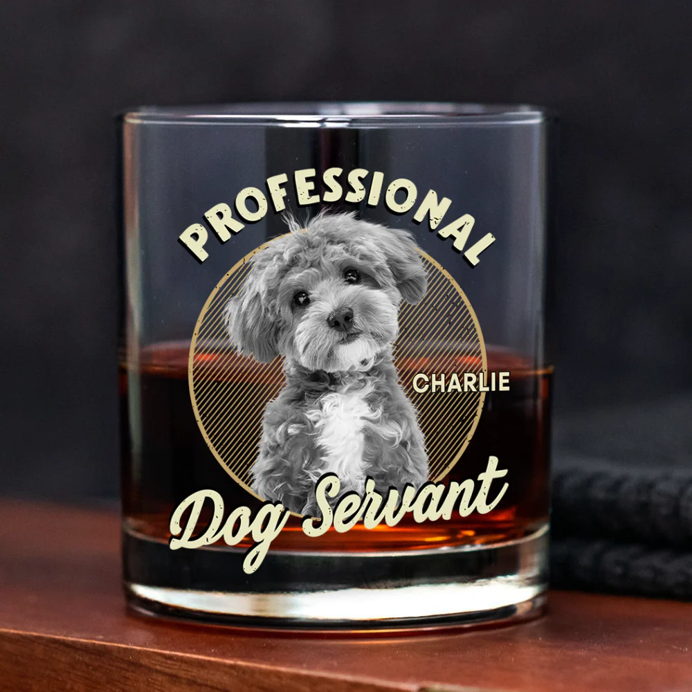 Custom Photo Servant Of Dog Cat Whiskey Glass Gift For Dog Cat Lovers HO82 893962 - Image 2